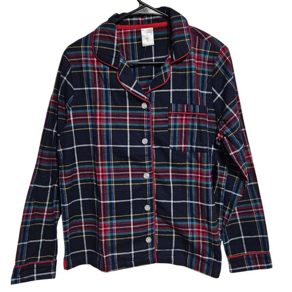 Vera Bradley Plaid Pajama Top Womens Size Small Cotton Flannel Nightwear PJs - Picture 1 of 6